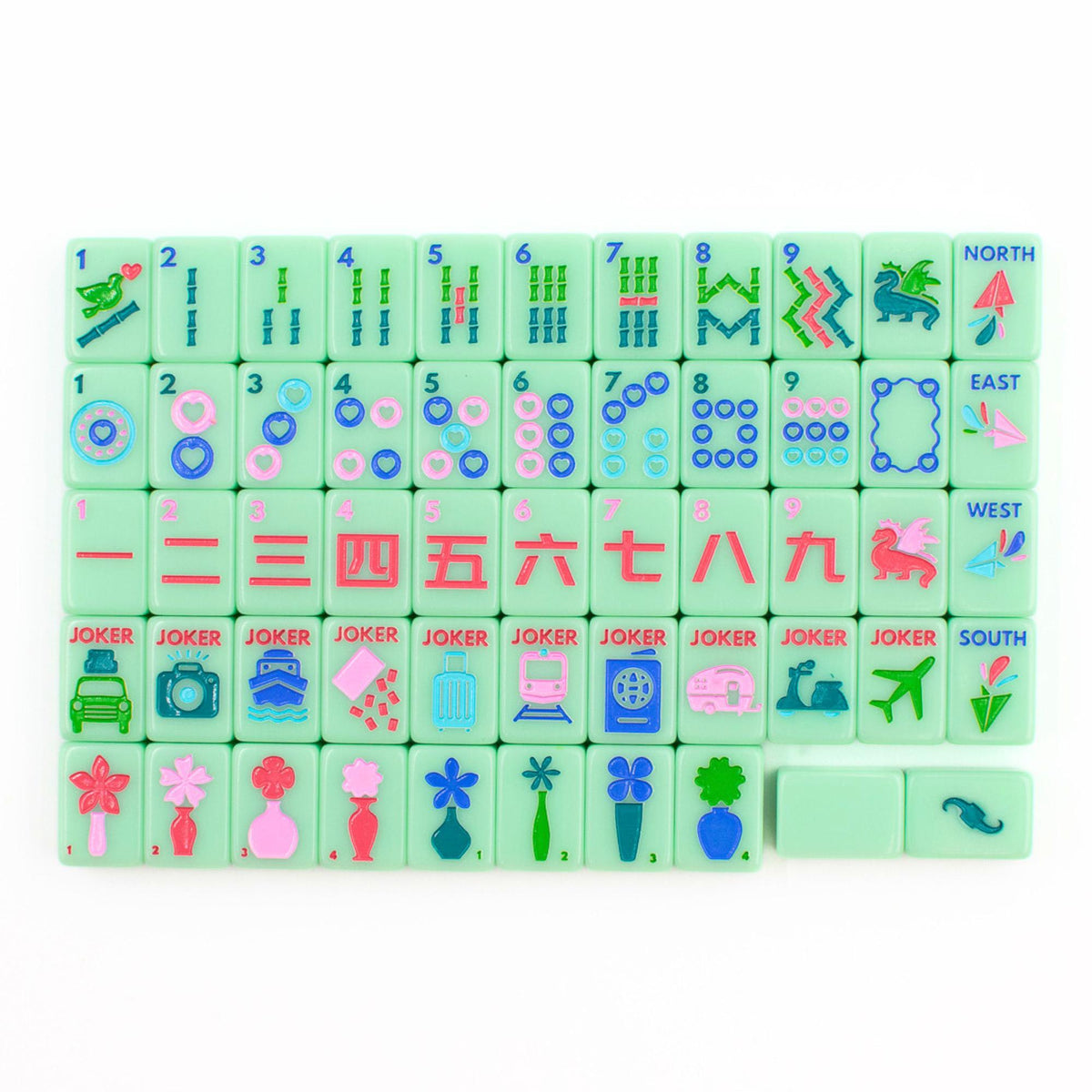 MINI TRAVEL MAHJONG  |  Mini Anywhere Series  |  Green - The Preppy Bunny