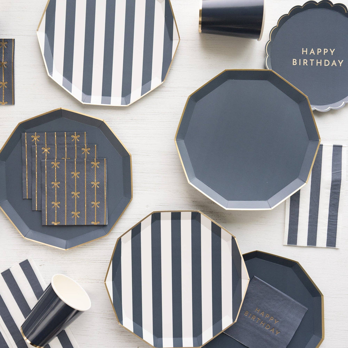 Midnight Blue Premium Paper Dinner Plates - The Preppy Bunny