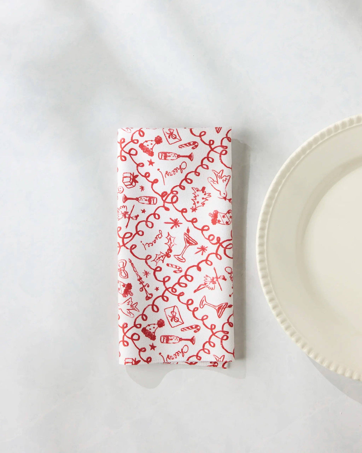 Holiday Doodles Dinner Napkin Set  by Geometry