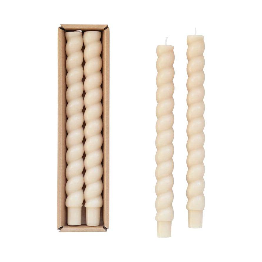 10"H Twisted Taper Candles - Unscented - The Preppy Bunny