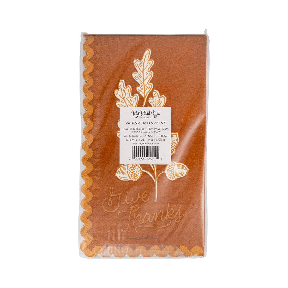 Acorns Give Thanks Paper Dinner Napkins - The Preppy Bunny
