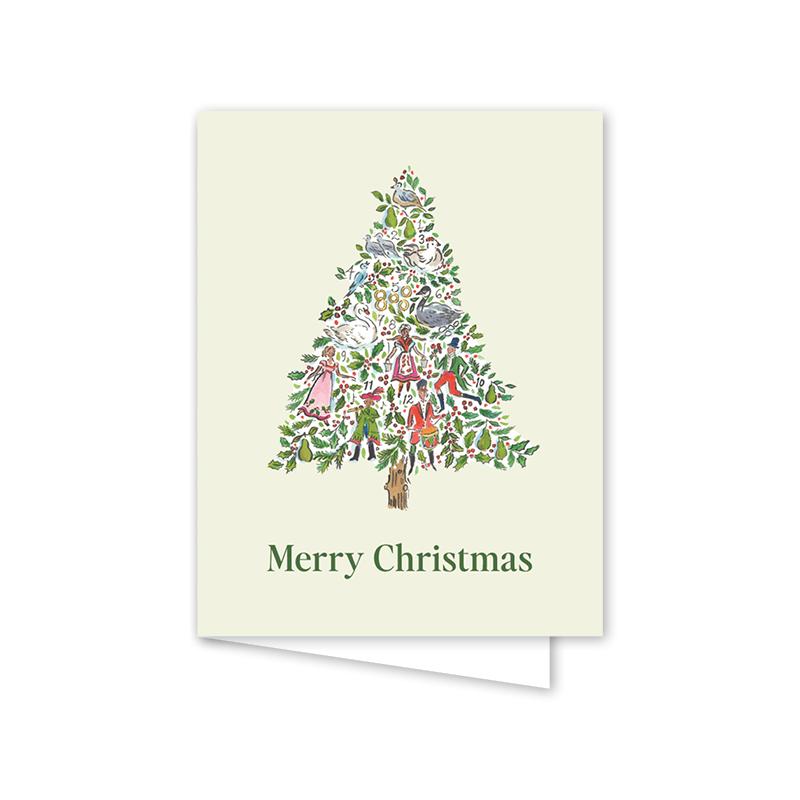 Twelve Days Greenery Tree Greeting Card - The Preppy Bunny