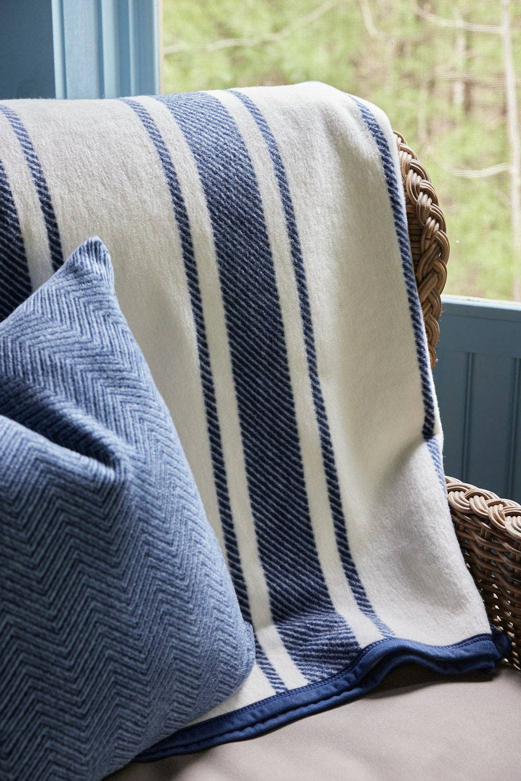 Dockside Stripe Navy Blanket by ChappyWrap