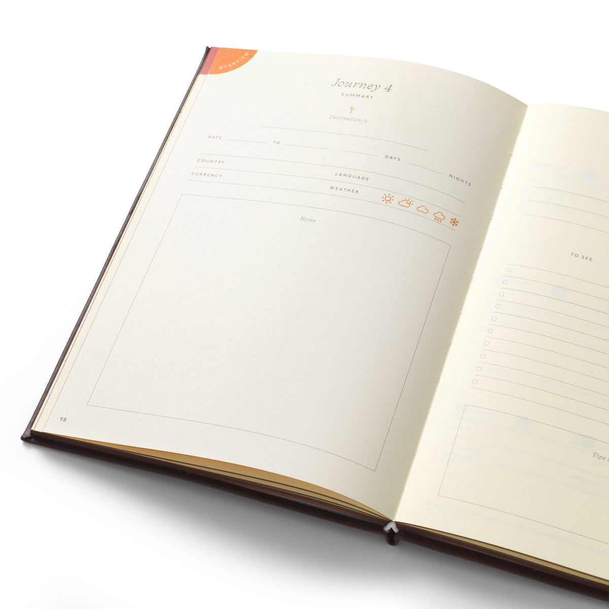 Guided Travel Journal, A5 PU Softcover - Travel Stamp
