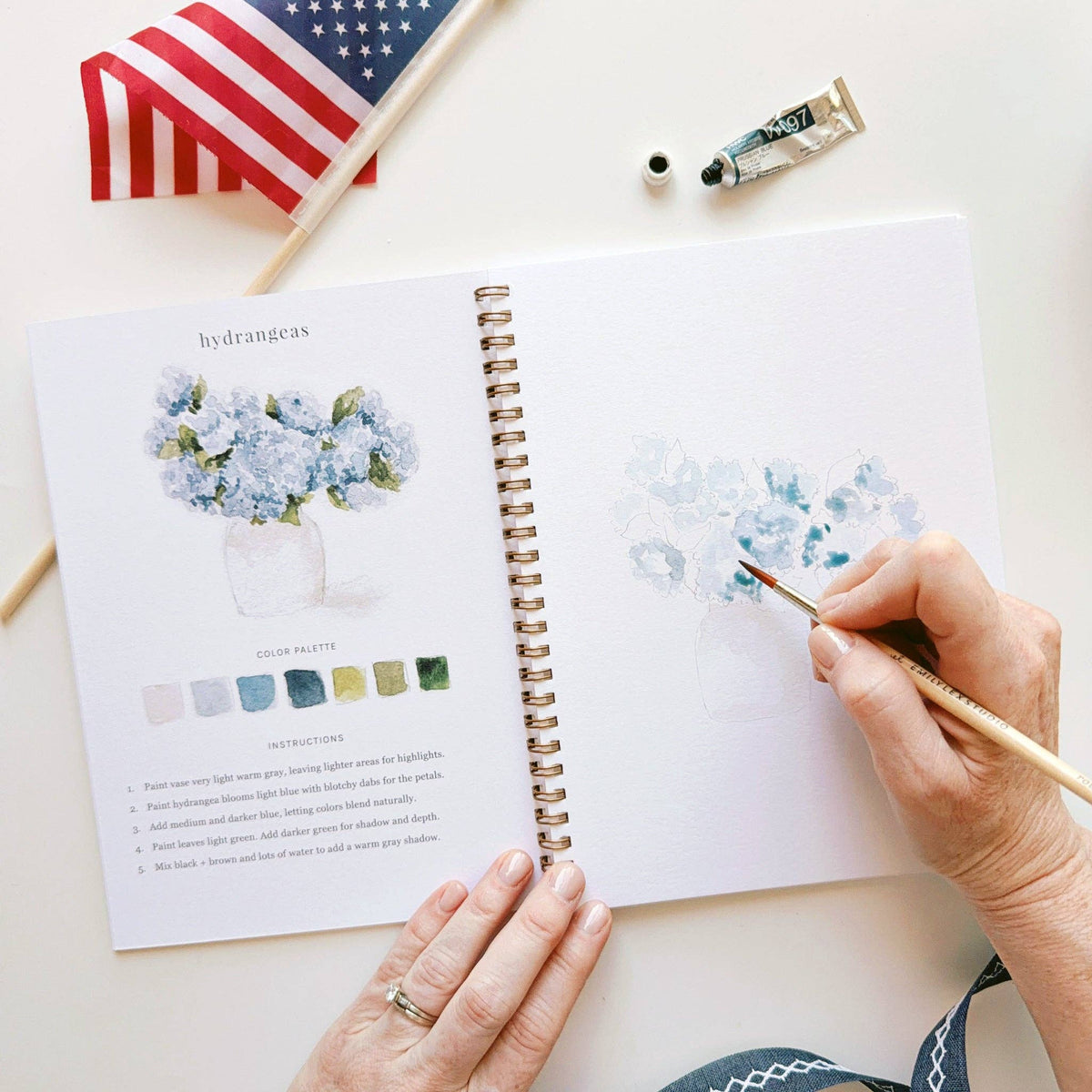 Americana watercolor workbook - The Preppy Bunny