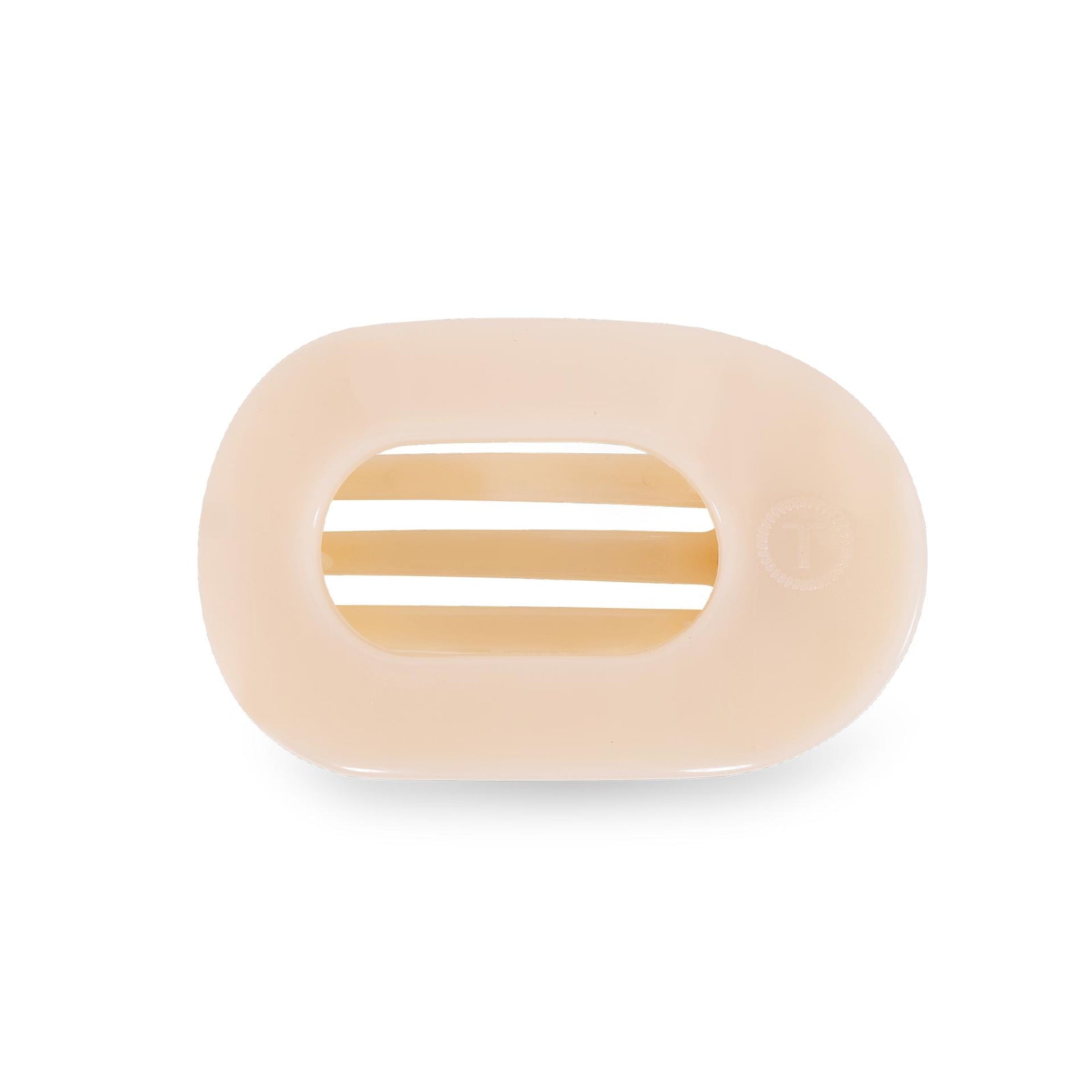 Round Flat Hair Clip | Small | Almond Beige - The Preppy Bunny