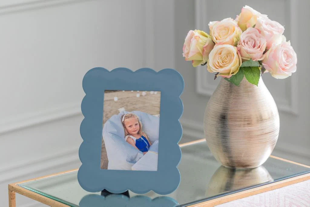Chambray Blue Lacquered Scallop Photo Frame – Limited Edition - The Preppy Bunny