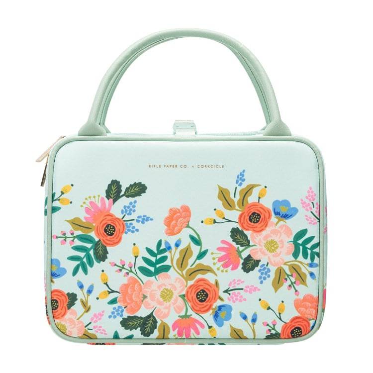Rifle Paper Lunch Tote- Mint Lively Floral - The Preppy Bunny