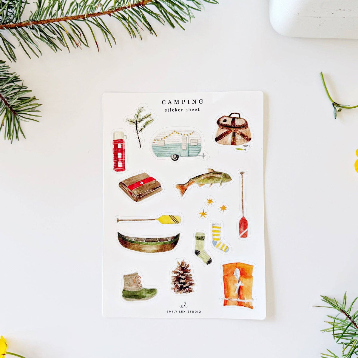 Camping sticker sheets - The Preppy Bunny