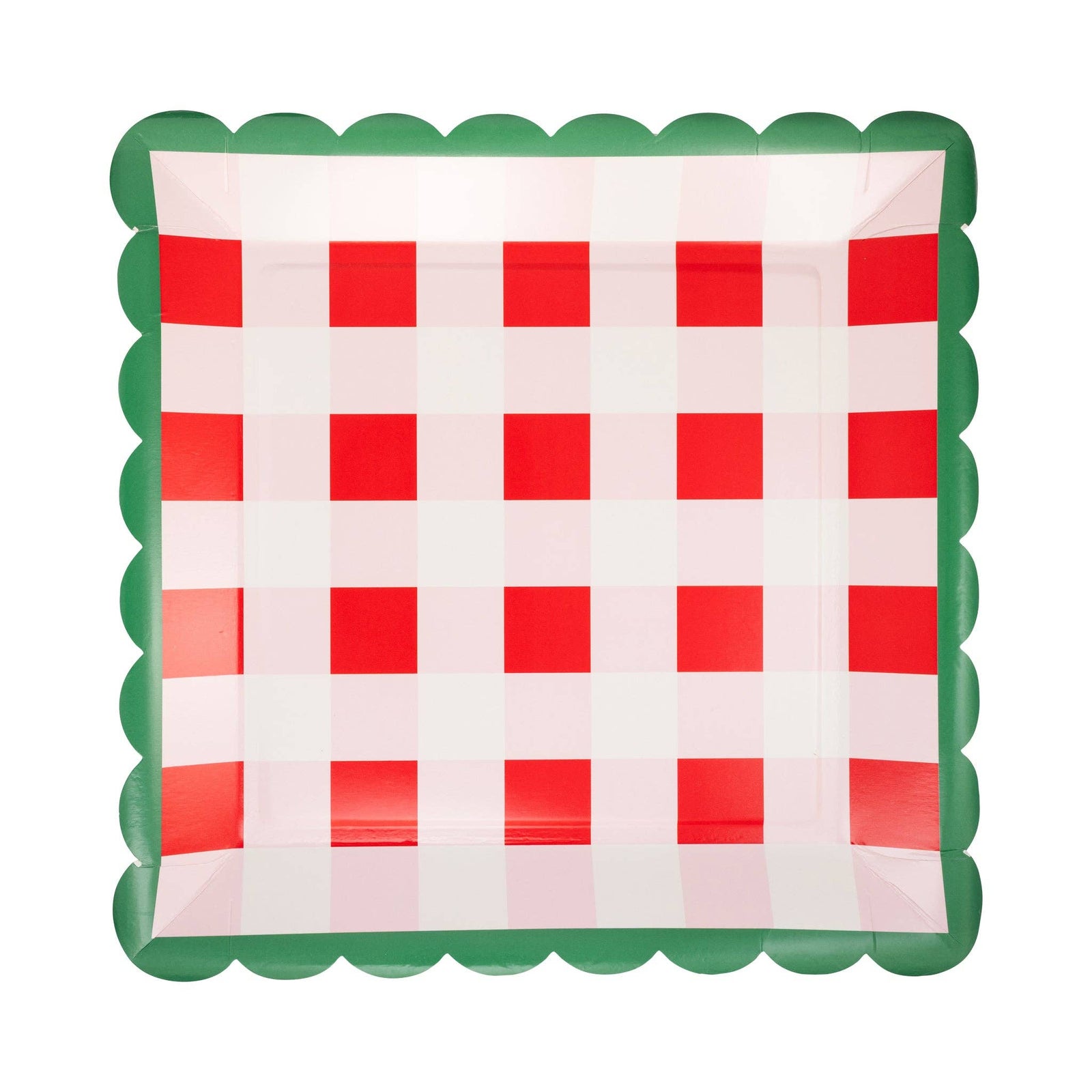 Plaid Scalloped Edge Paper Plates - The Preppy Bunny