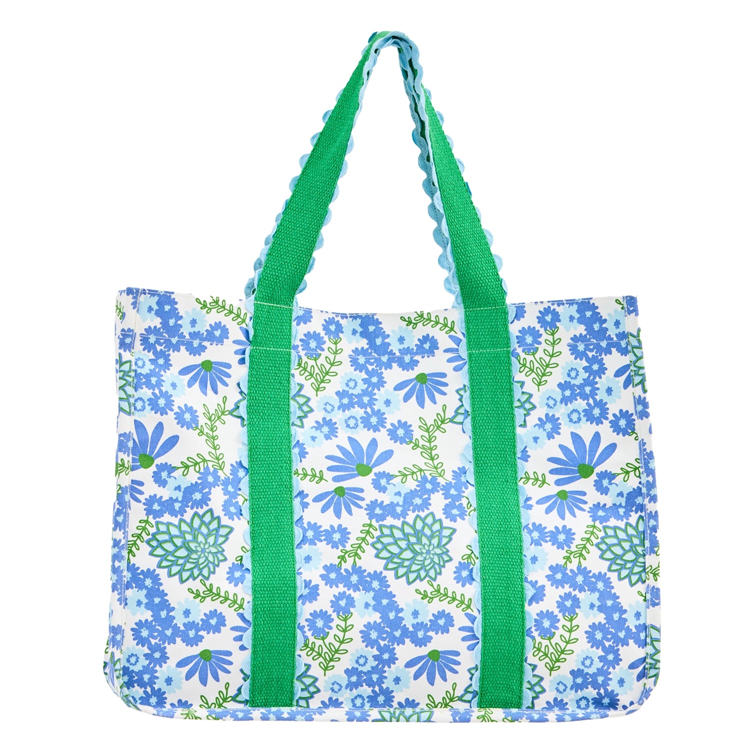 Capri Carryall Tote Bag in Daisy Chain White - The Preppy Bunny