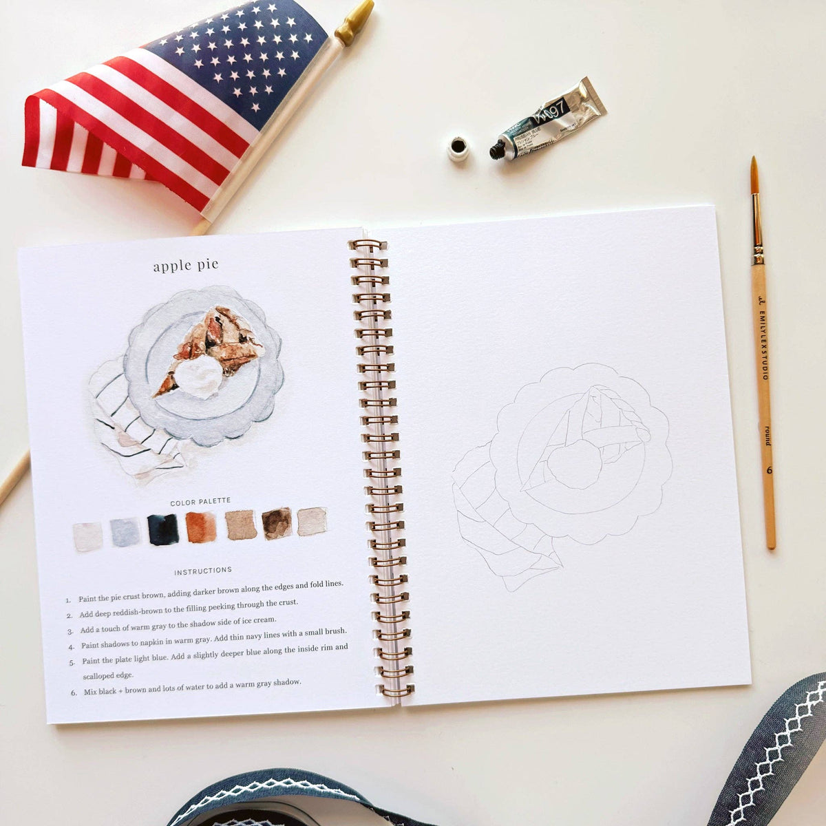Americana watercolor workbook - The Preppy Bunny