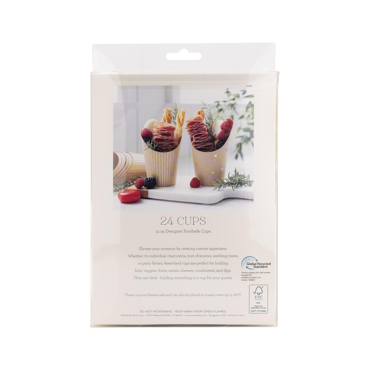 Gold Foil Kraft Dots and Stripes Charcuterie Cups (24ct) - The Preppy Bunny