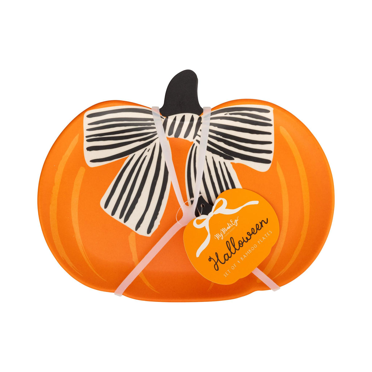 Pumpkin Bamboo Plates Set - 4