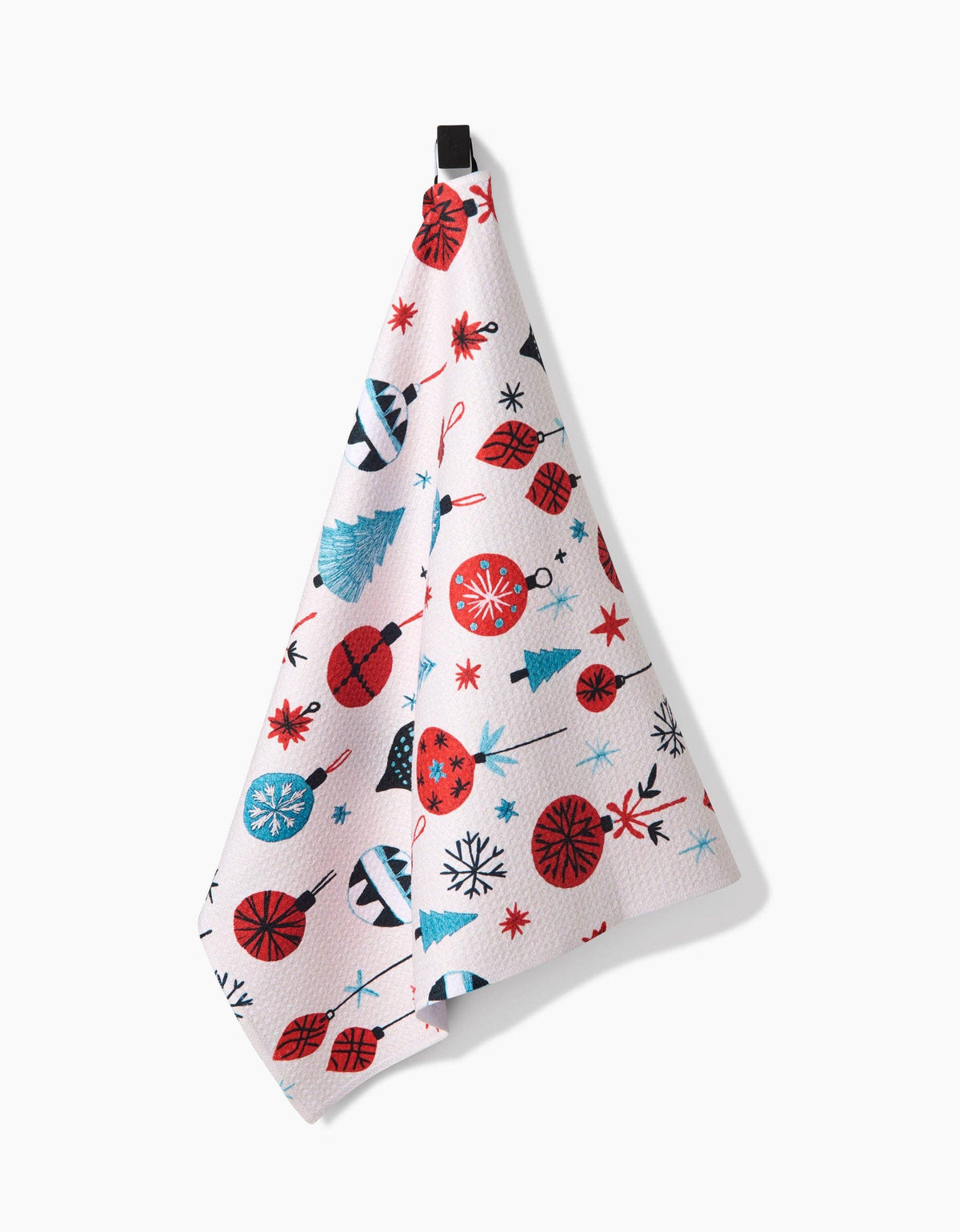Embroidered Ornaments Tea Towel by Geometry - The Preppy Bunny