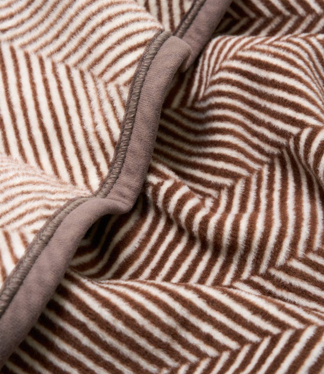 Harborview Herringbone Chocolate Blanket by ChappyWrap
