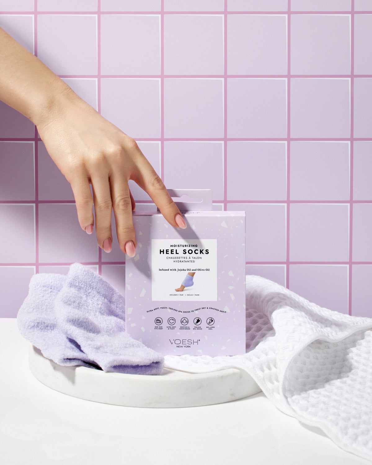 Moisturizing Heel Socks in Purple