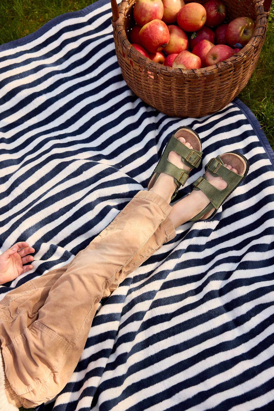 Sideline Stripe Navy Midi Blanket by ChappyWrap
