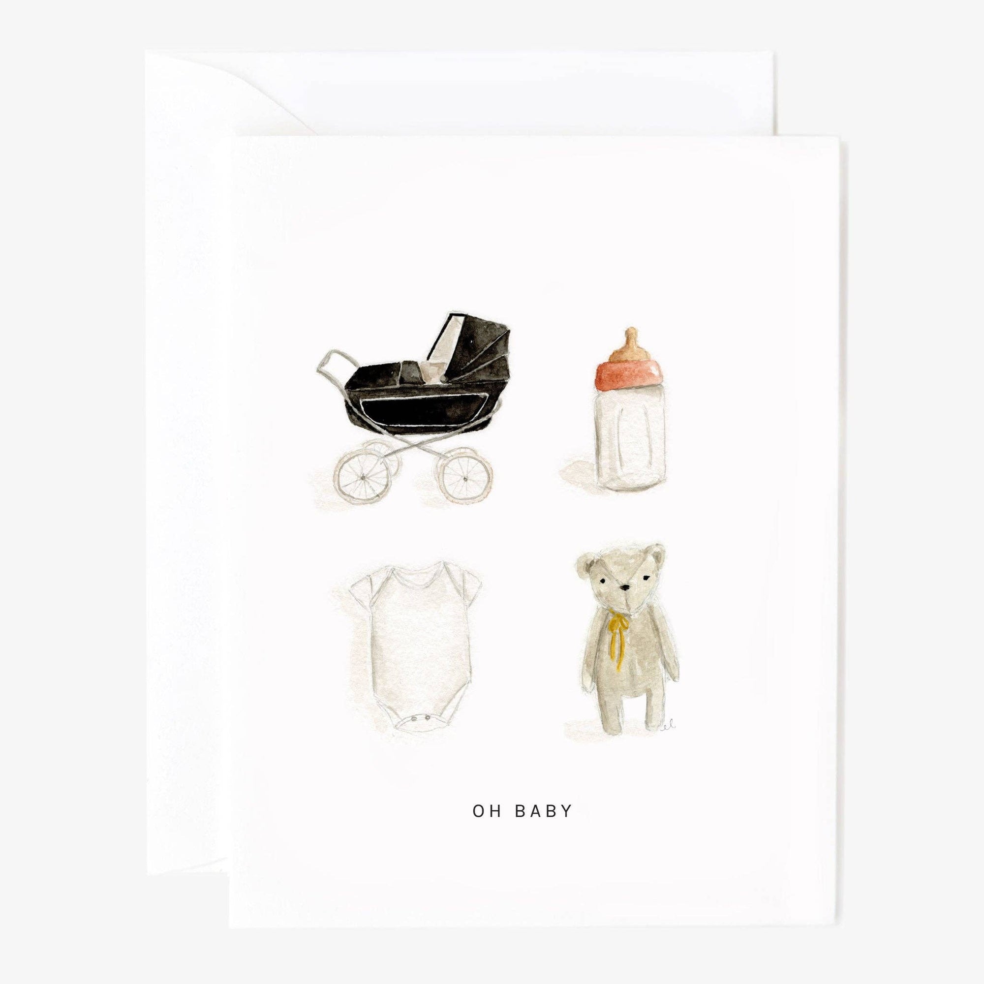 Oh Baby - Greeting Card - The Preppy Bunny