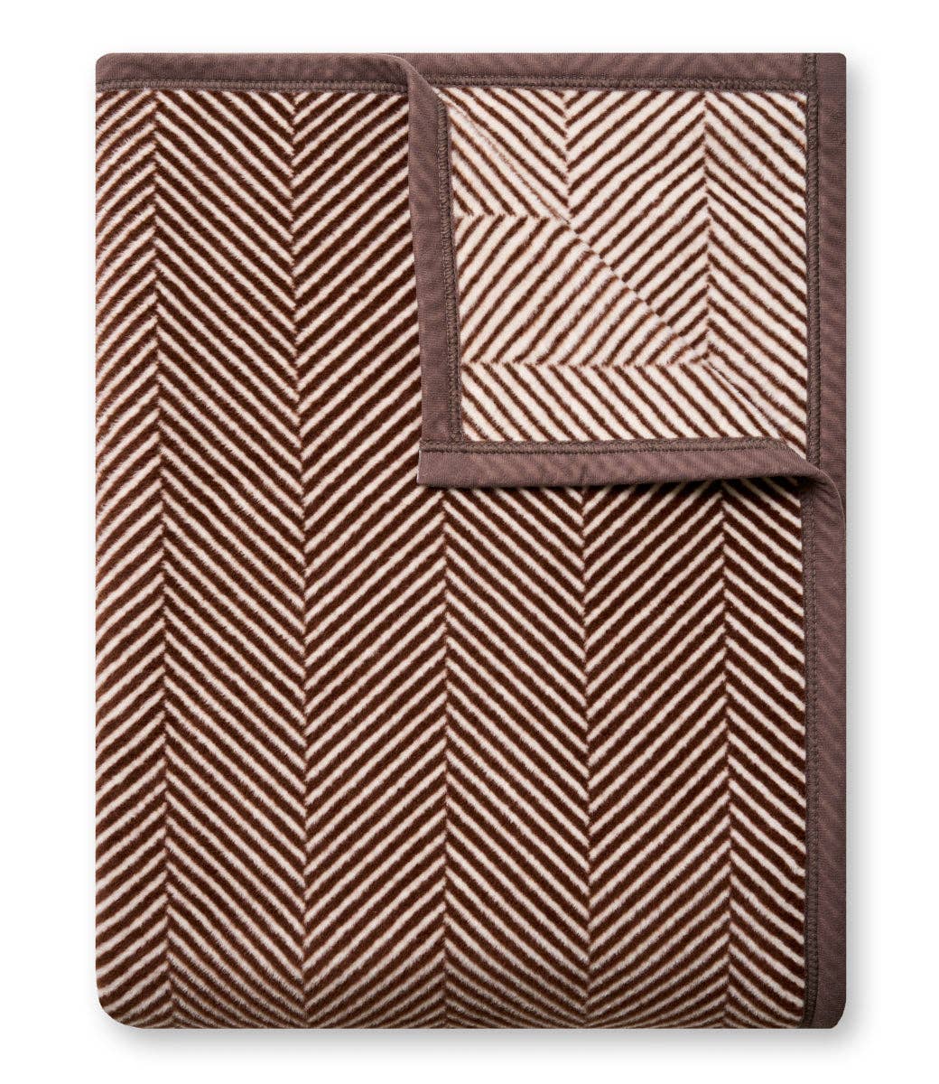 Harborview Herringbone Chocolate Blanket by ChappyWrap