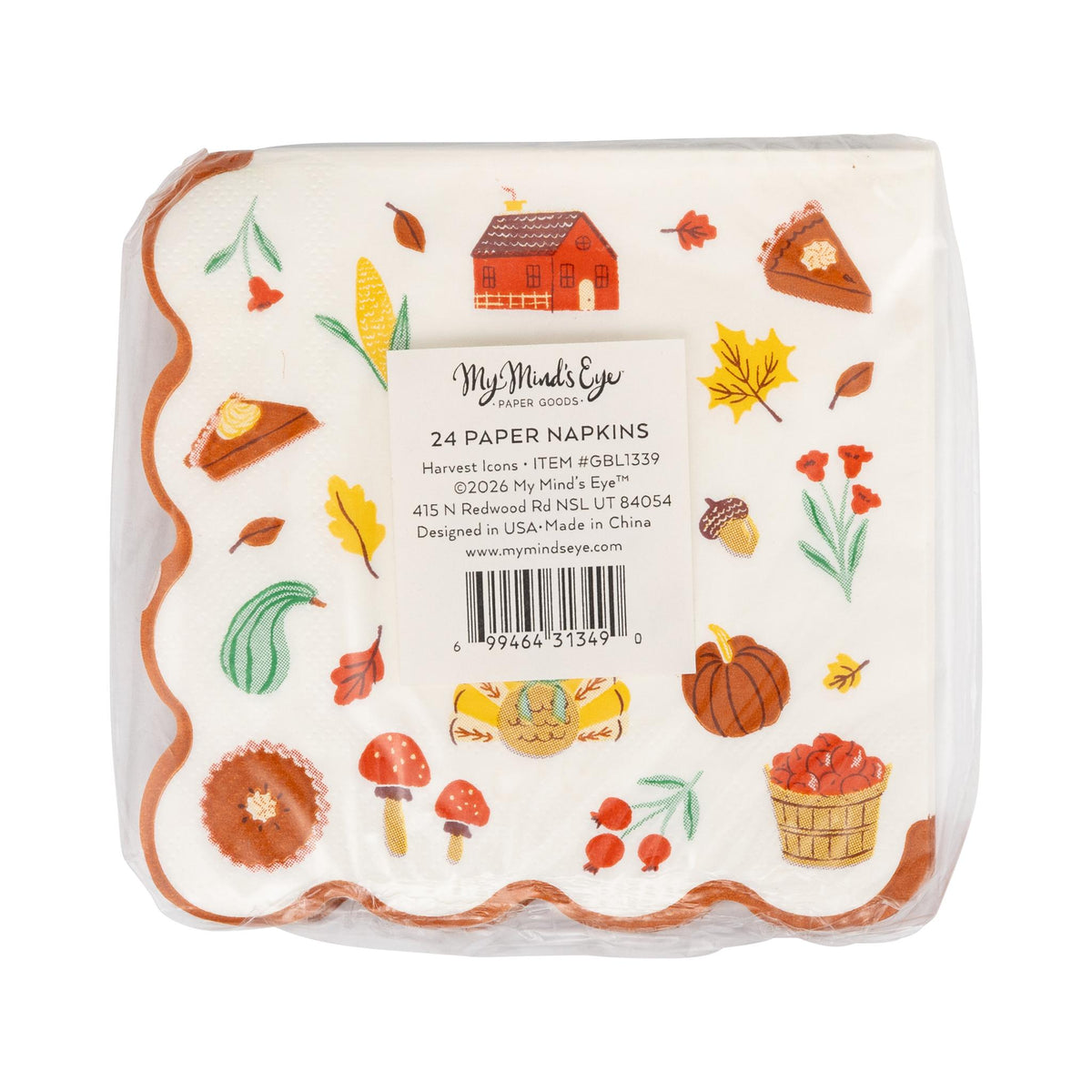 Harvest Icons Cocktail Paper Napkins