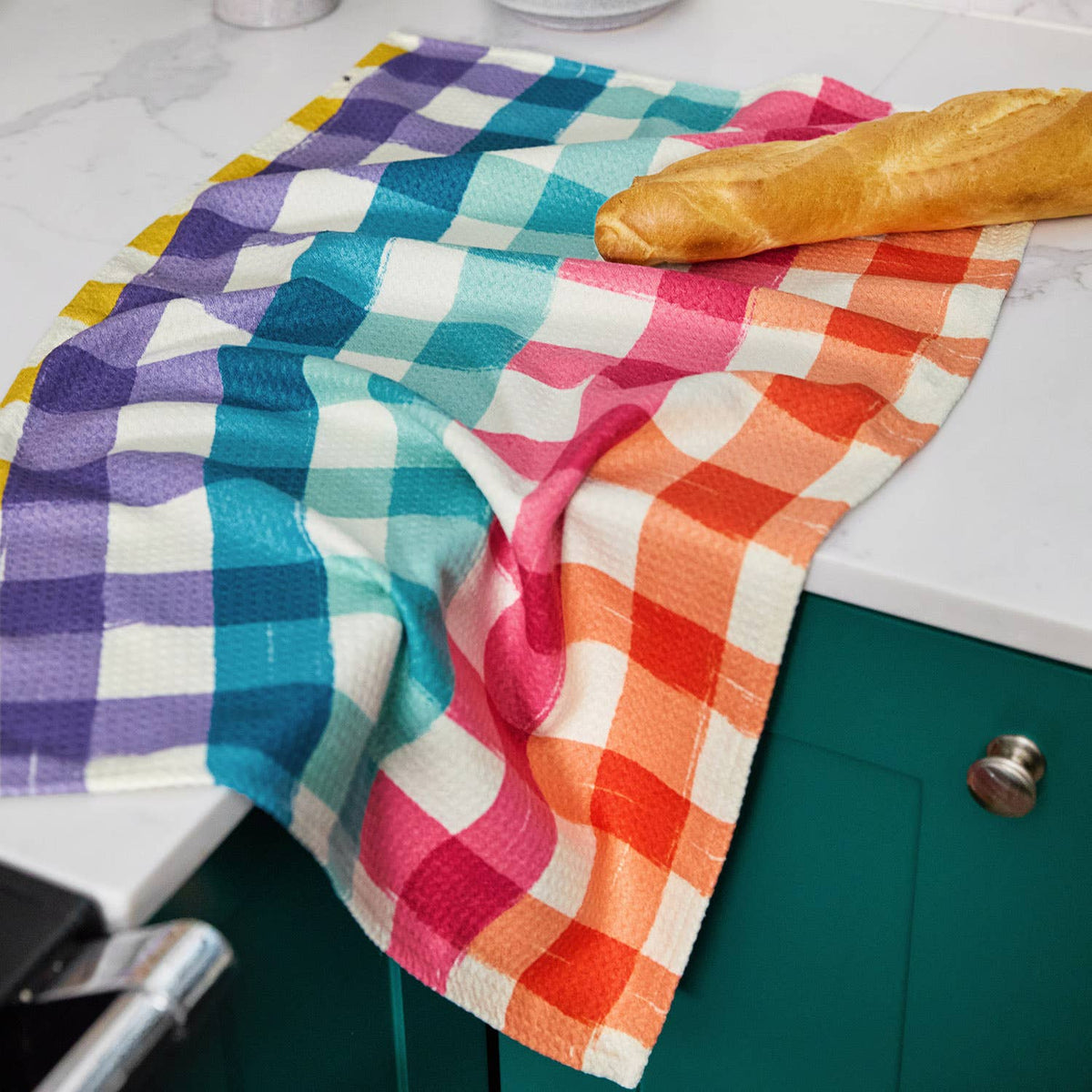 Patchwork Pastry Dock &amp; Bay Tea Towel