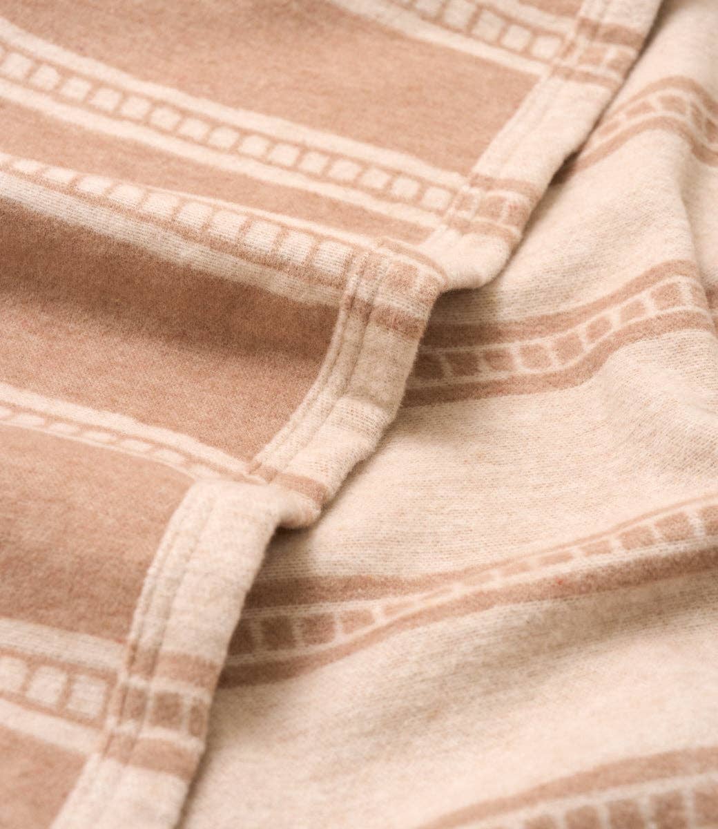 Tile Stripe Tan Lightweight Blanket by ChappyWrap