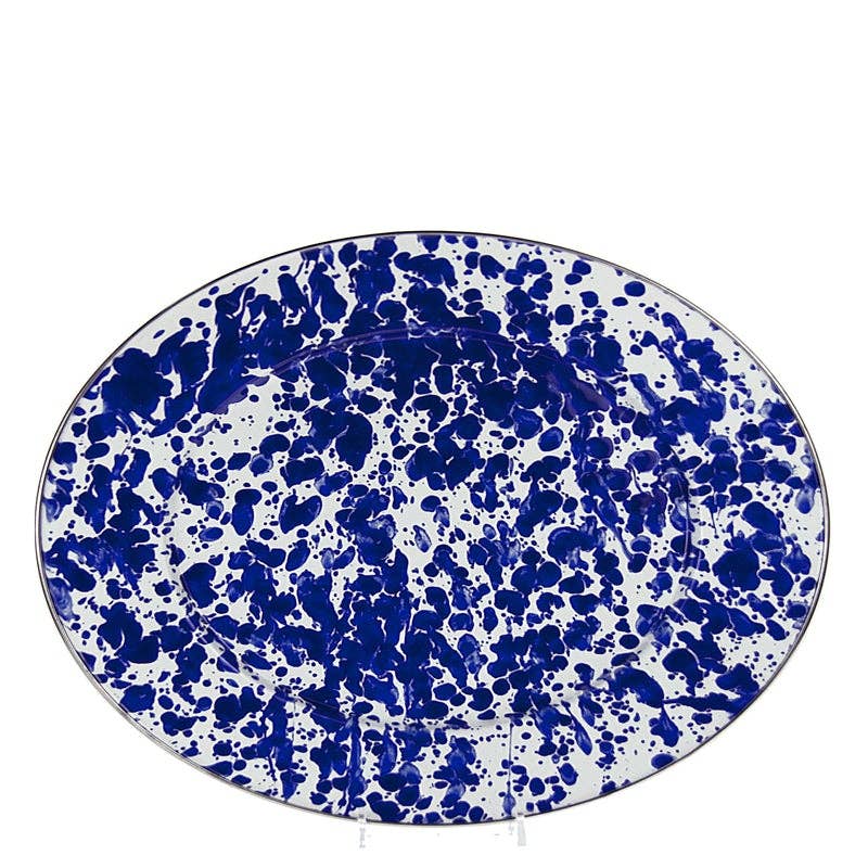 Cobalt Swirl Oval Tray - The Preppy Bunny