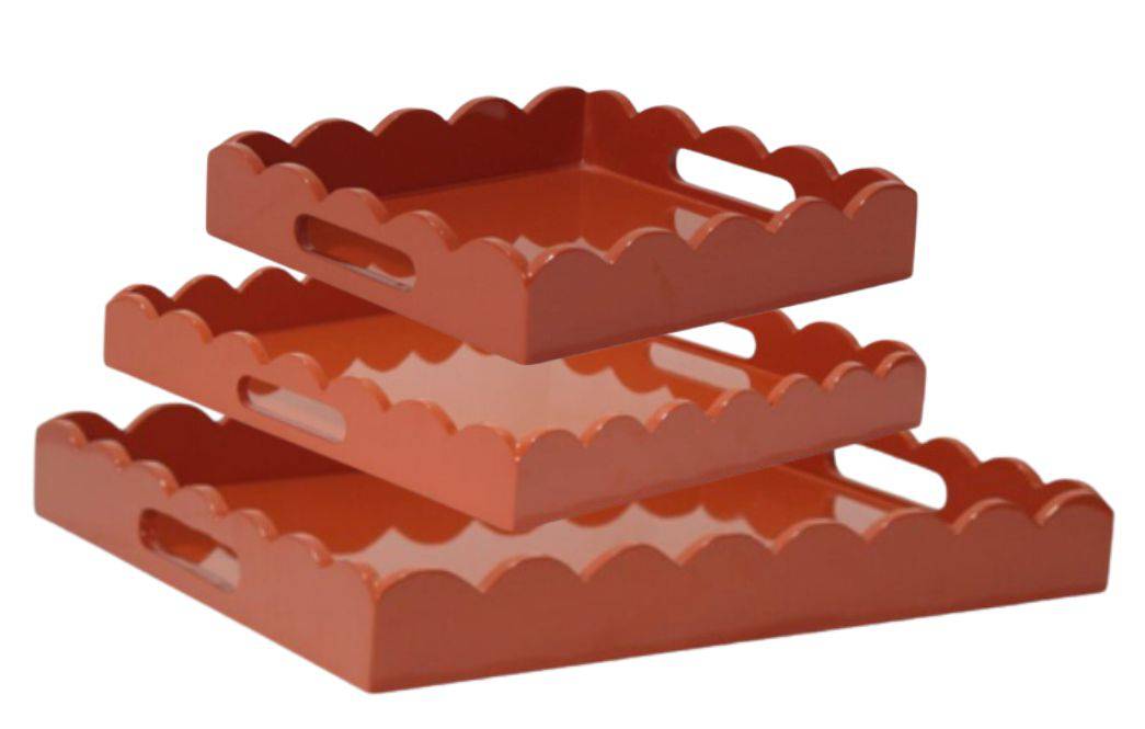 Burnt Orange Scallop Tray - 3 sizes available - The Preppy Bunny