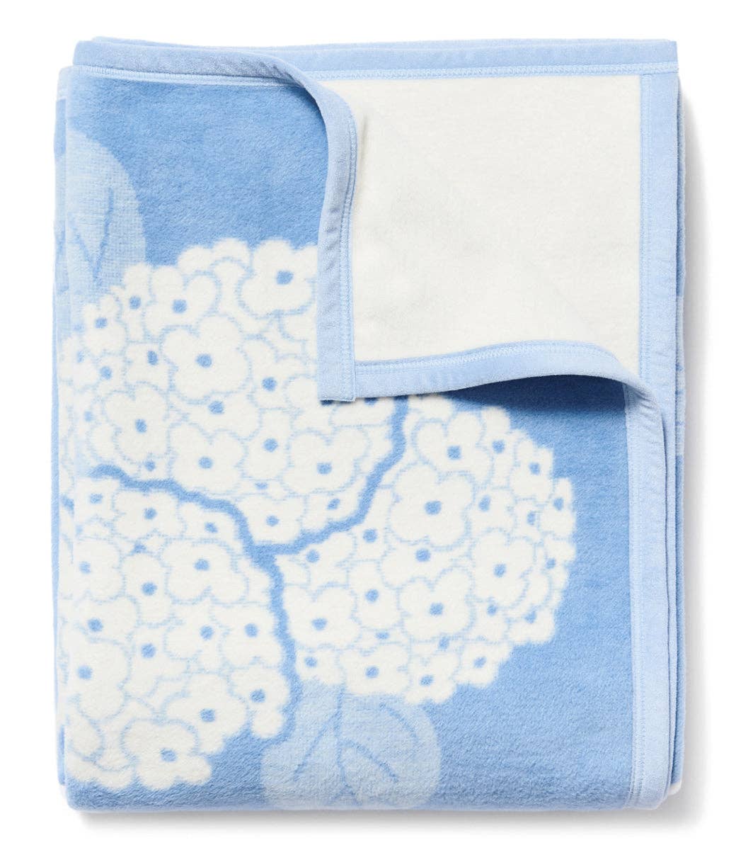 Hydrangeas Light Blue Blanket by ChappyWrap - The Preppy Bunny