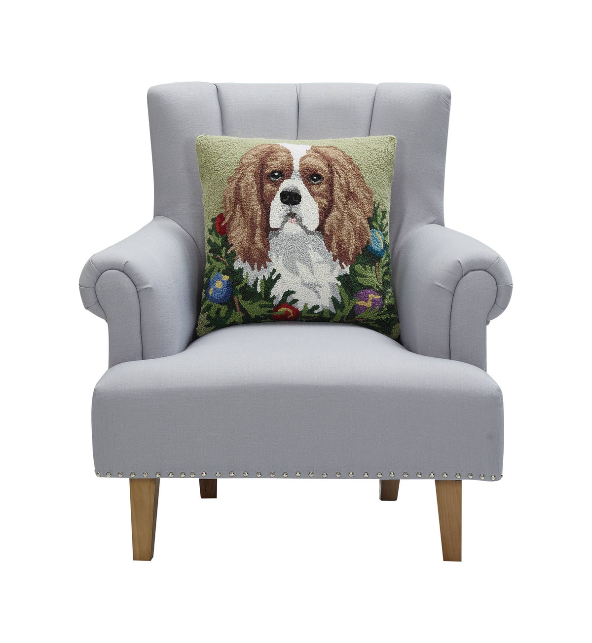 Holiday King Cavalier Spaniel Hook Pillow - The Preppy Bunny