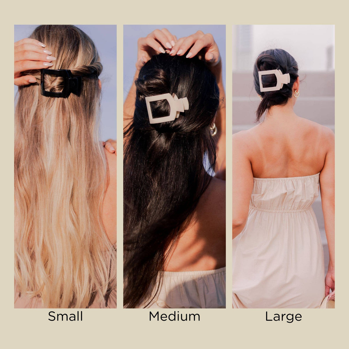 Square Flat Hair Clip | Medium | Tortoise