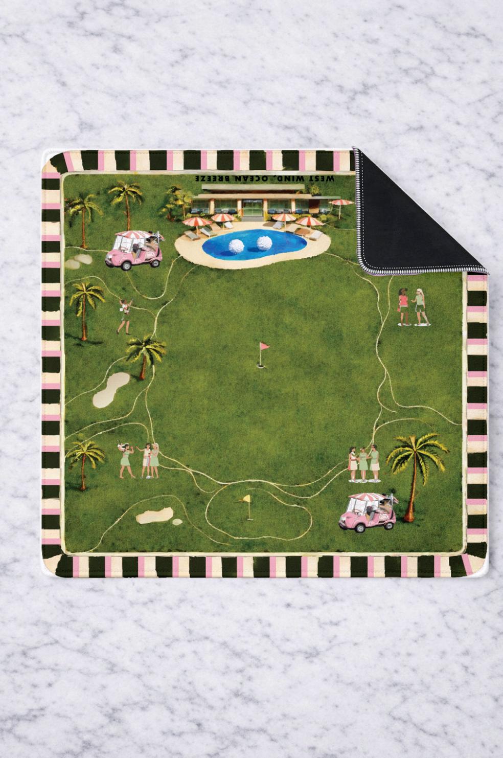 On the Green Golf Mahjong Mat