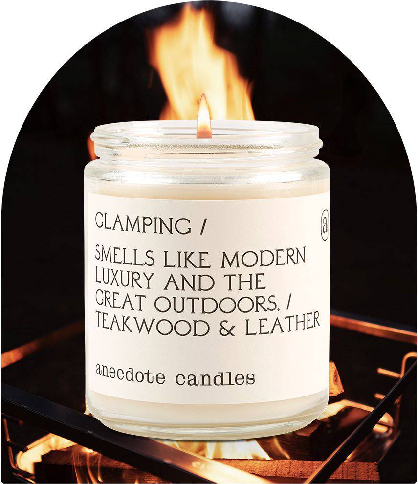 Glamping (Teakwood &amp; Leather) Candle: 7.8 oz Glass Jar - The Preppy Bunny