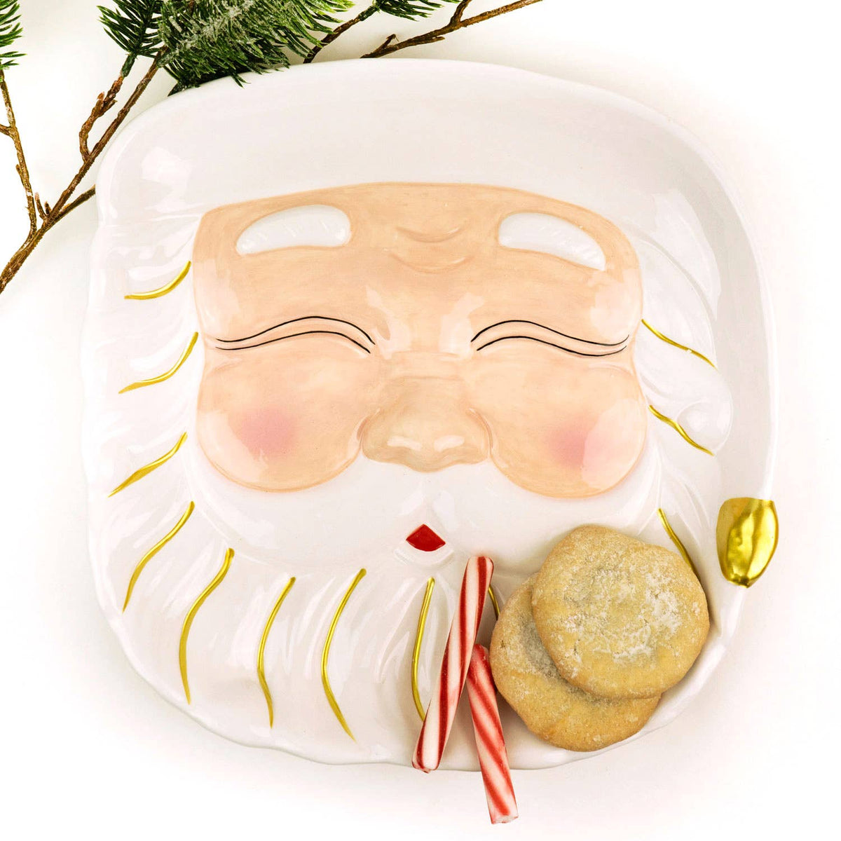 White Hat Santa Platter