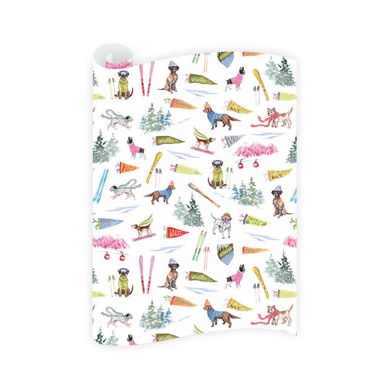 Ski Dogs Wrapping Paper Roll - The Preppy Bunny