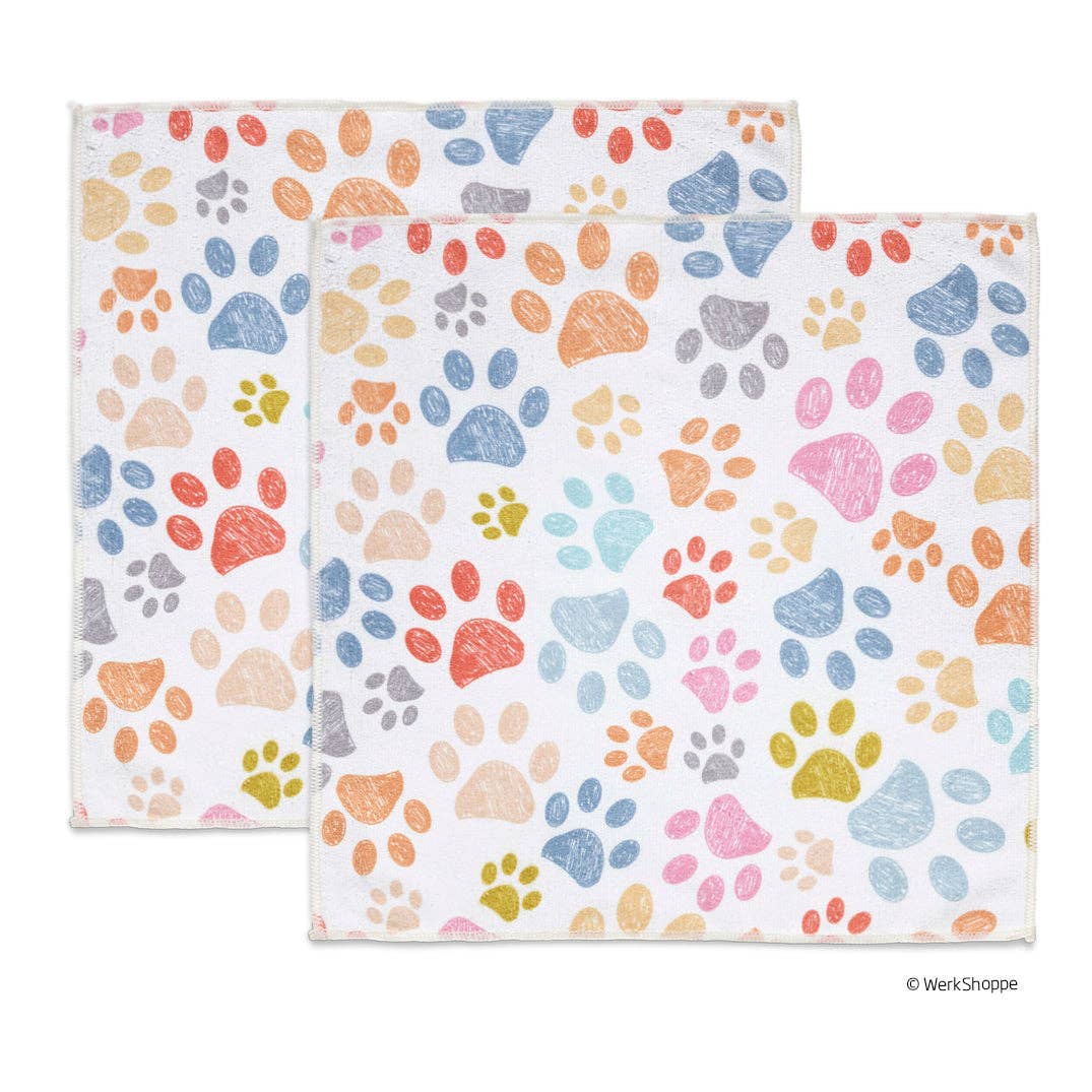 Paw Prints Microfiber Dog Paw Towels, Ultra Absorbent - The Preppy Bunny