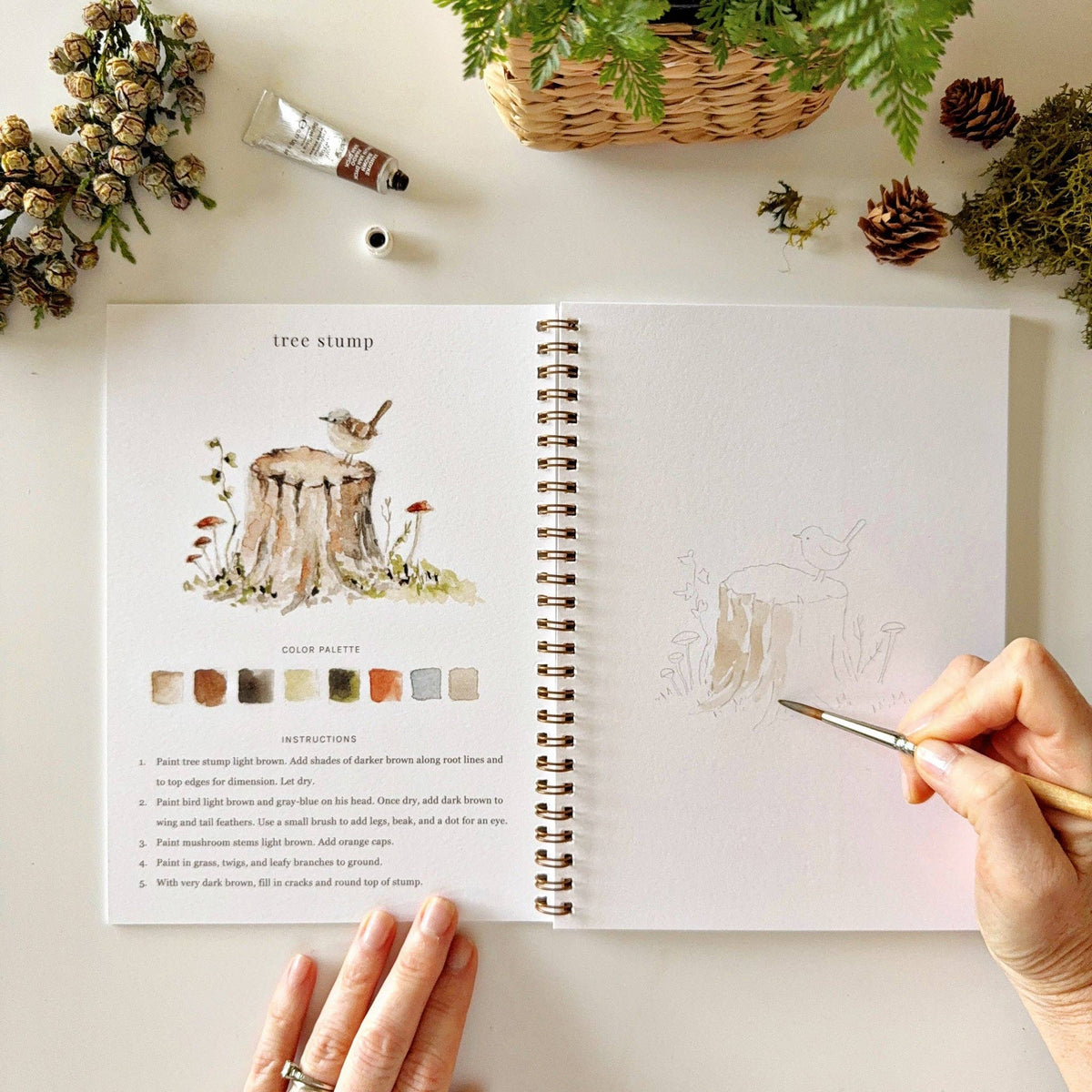 Woodland Watercolor Workbook - The Preppy Bunny