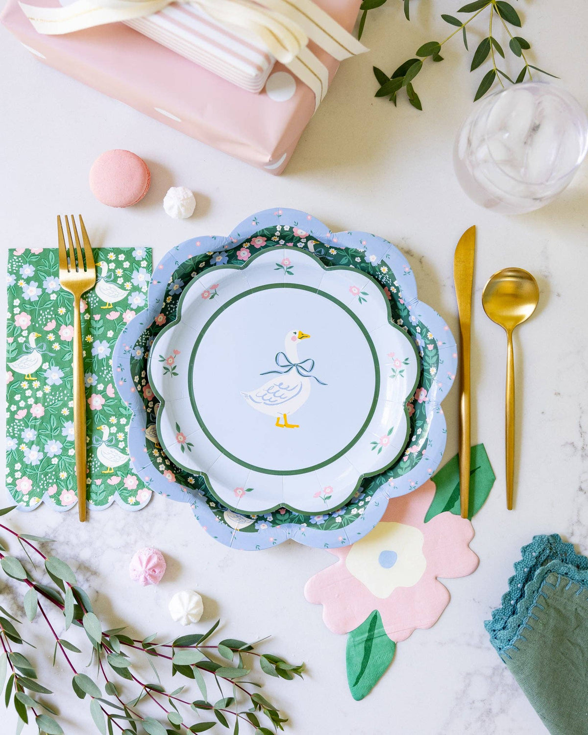 Goose Pattern Dinner Napkins - The Preppy Bunny