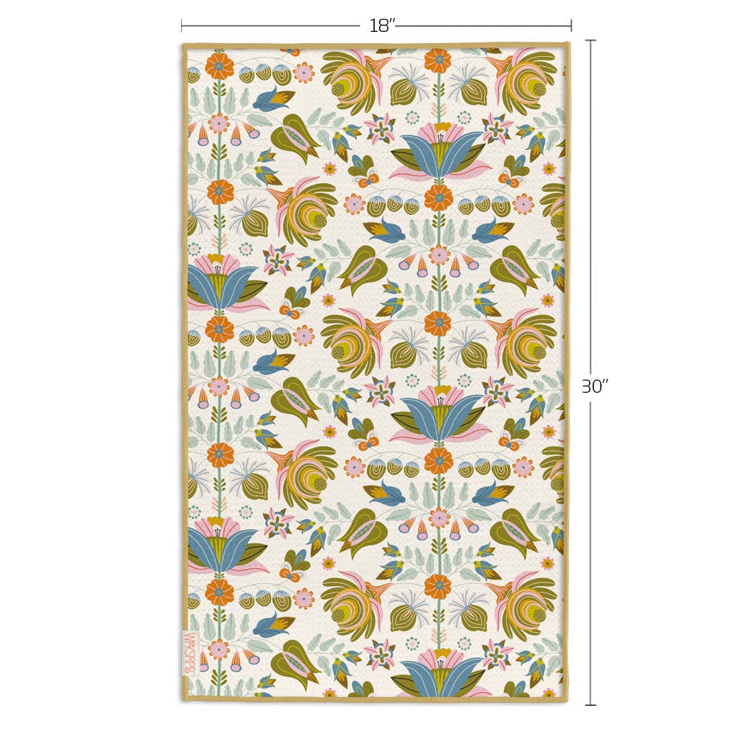 Cottage Floral Ultra Absorbent Microfiber Kitchen Towel - The Preppy Bunny