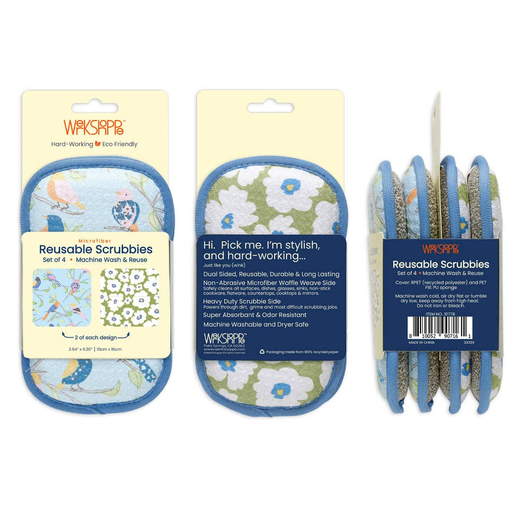 Floral Finch & Friends Scrubbies, Super Absorbent, Quick Dry - The Preppy Bunny