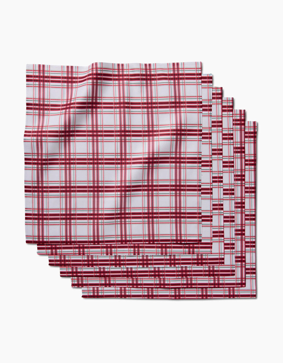 Candy Cane Plaid Dinner Napkin Set