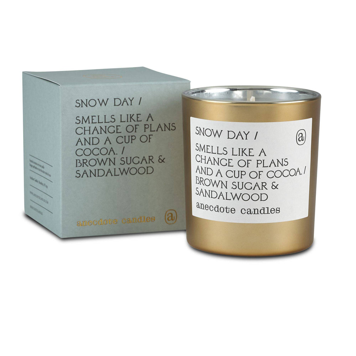 Snow Day (Brown Sugar &amp; Sandalwood) Gold Tumbler Candle - The Preppy Bunny