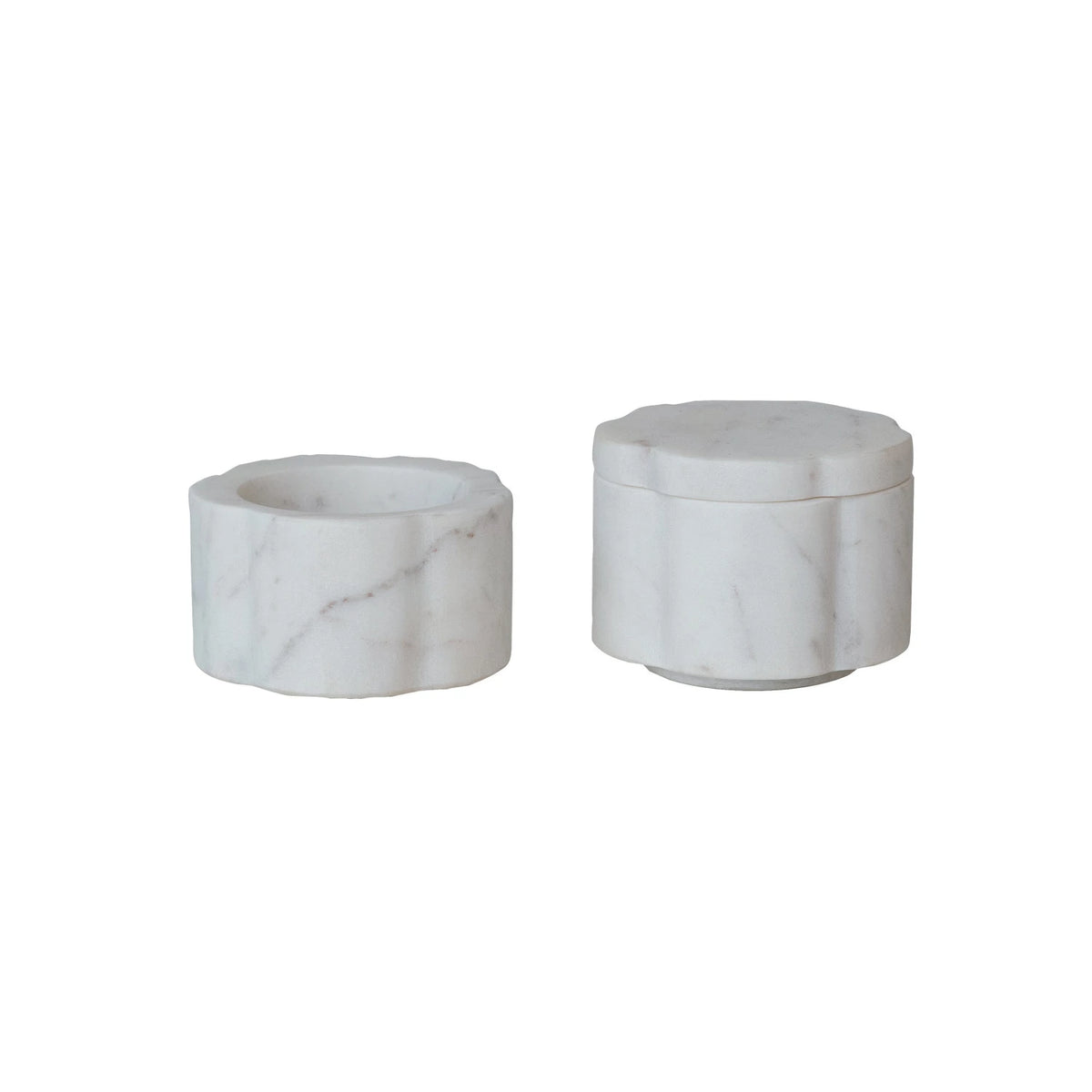 Marble Scalloped Stackable Pinch Pots w/ Lid - The Preppy Bunny