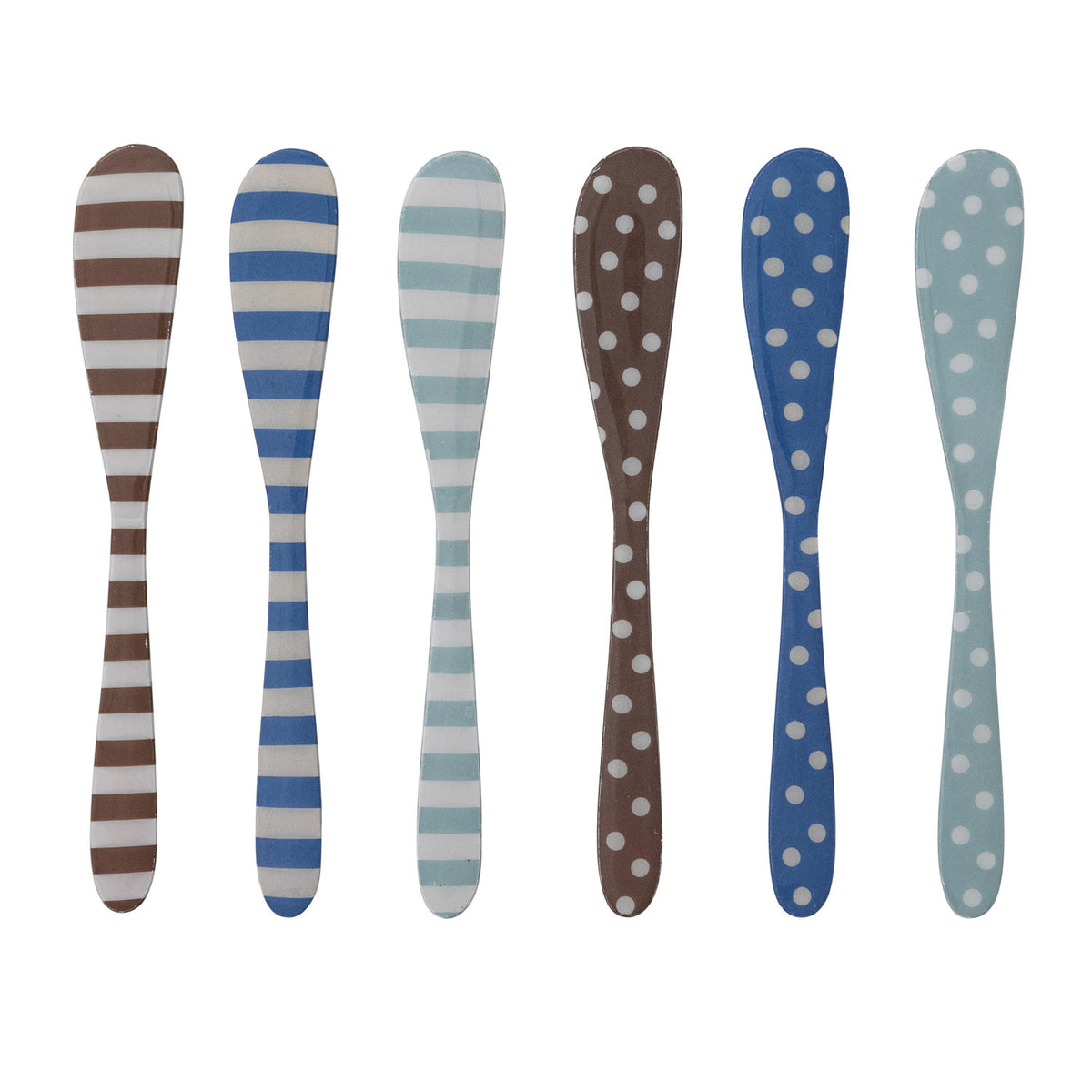 Enameled Stainless Steel Canape Knife with Stripes/Dots, 6 Styles