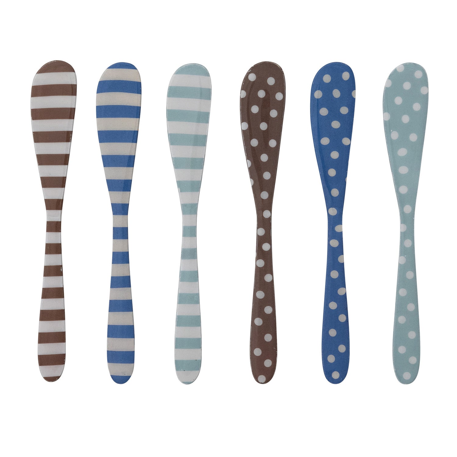Enameled Stainless Steel Canape Knife with Stripes/Dots, 6 Styles