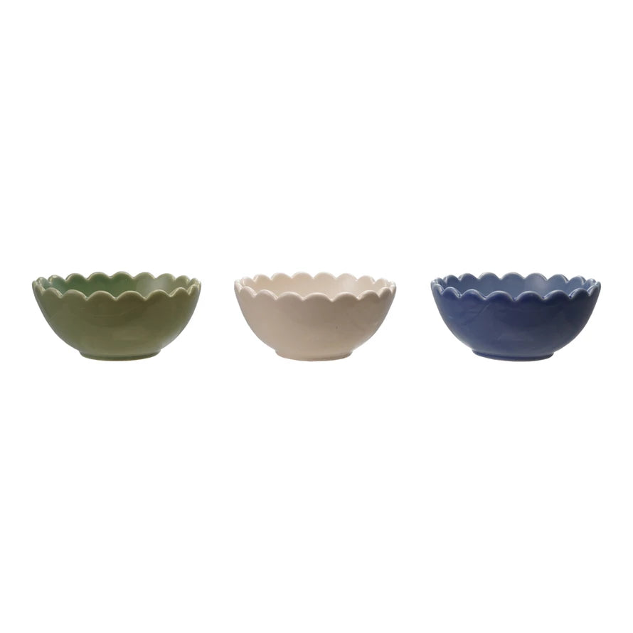 Stoneware Scalloped Bowl - 4.25" - The Preppy Bunny