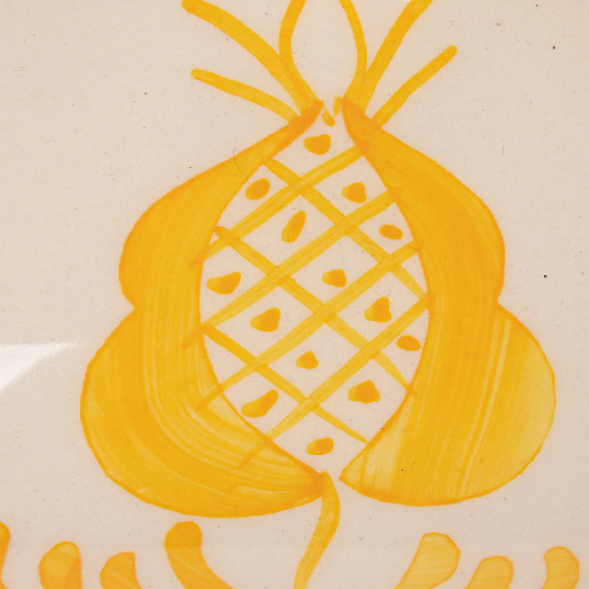 Hand-Painted Stoneware Butter Dish with Botanical Design, Yellow & White (Each One Will Vary) - The Preppy Bunny