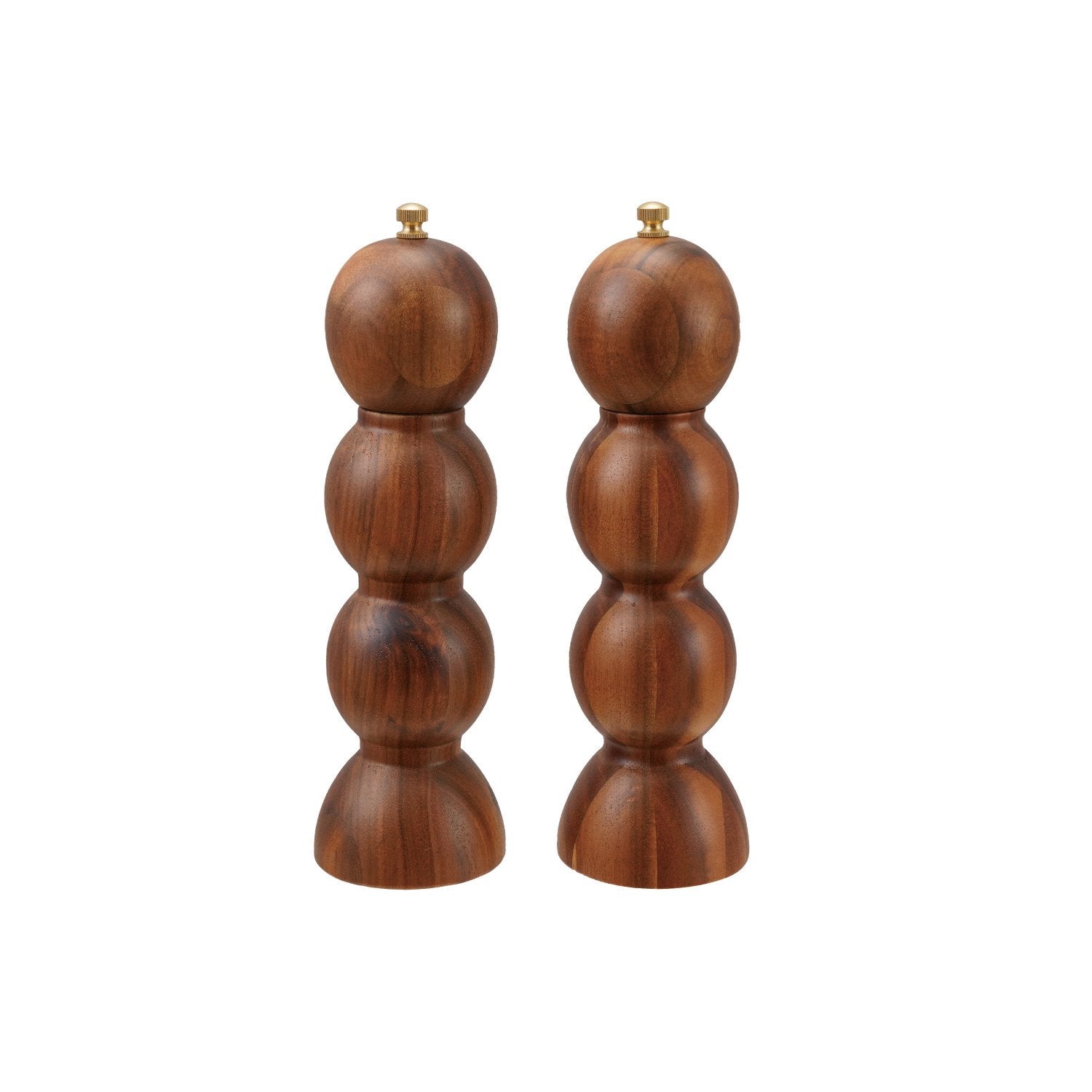 Acacia Wood Salt & Pepper Mills, Natural, Set of 2