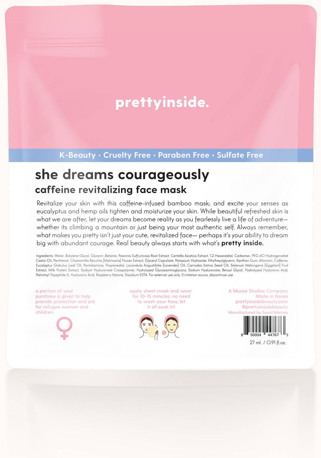 She Dreams Courageously Bamboo Face Mask - The Preppy Bunny